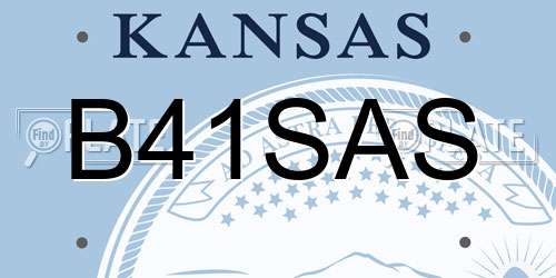 B41SAS Kansas License Plate
