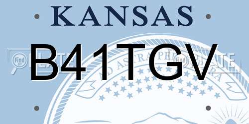 B41TGV Kansas License Plate
