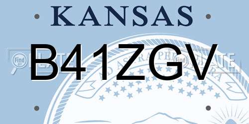 B41ZGV Kansas License Plate