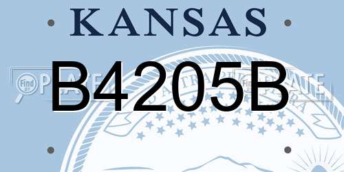 B4205B Kansas License Plate