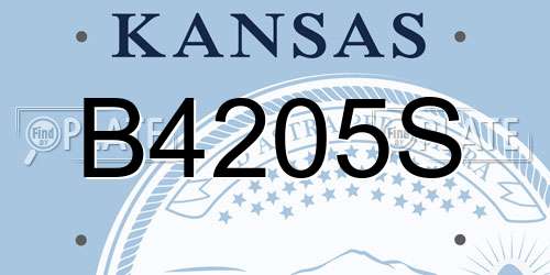B4205S Kansas License Plate