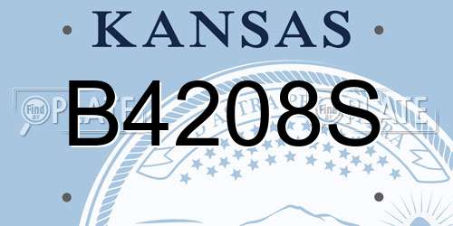 B4208S Kansas License Plate