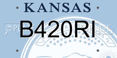 B420RI Kansas License Plate