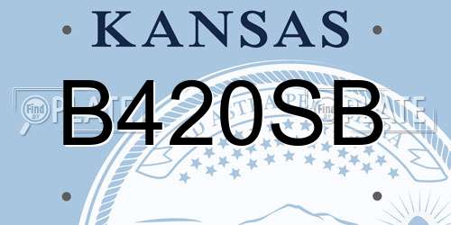 B420SB Kansas License Plate