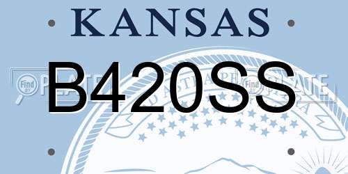 B420SS Kansas License Plate