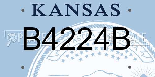 B4224B Kansas License Plate