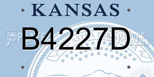 B4227D Kansas License Plate