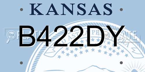 B422DY Kansas License Plate