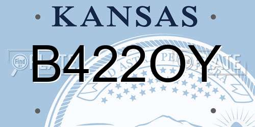 B422OY Kansas License Plate