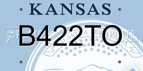 B422TO Kansas License Plate