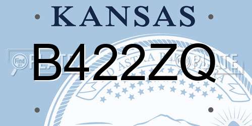 B422ZQ Kansas License Plate