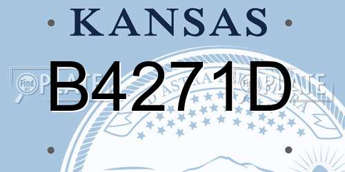 B4271D Kansas License Plate