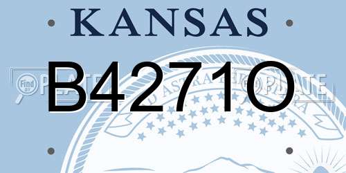 B4271O Kansas License Plate