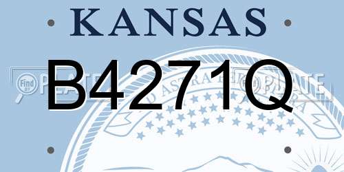 B4271Q Kansas License Plate