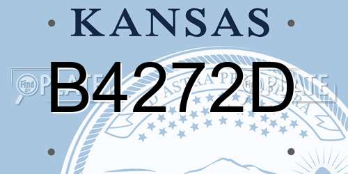 B4272D Kansas License Plate