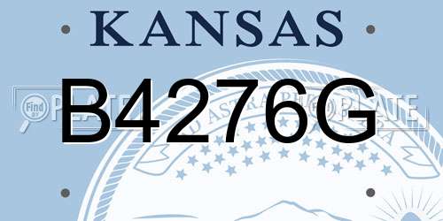 B4276G Kansas License Plate