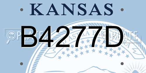 B4277D Kansas License Plate