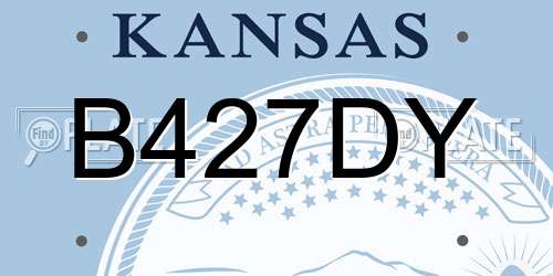 B427DY Kansas License Plate