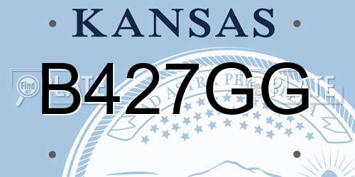 B427GG Kansas License Plate