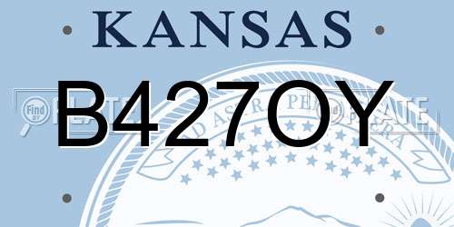 B427OY Kansas License Plate