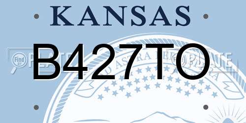 B427TO Kansas License Plate