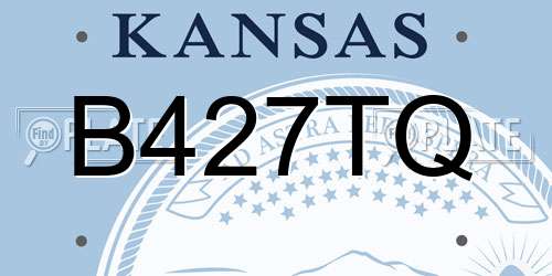 B427TQ Kansas License Plate