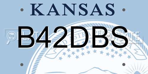 B42DBS Kansas License Plate
