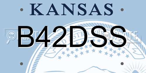 B42DSS Kansas License Plate