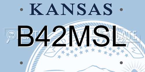 B42MSL Kansas License Plate