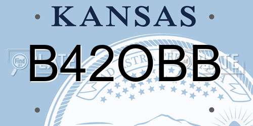 B42OBB Kansas License Plate
