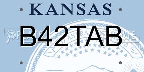 B42TAB Kansas License Plate