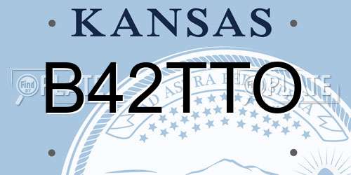 B42TTO Kansas License Plate
