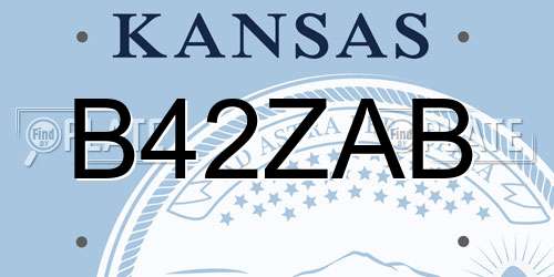 B42ZAB Kansas License Plate
