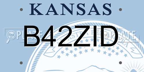 B42ZID Kansas License Plate
