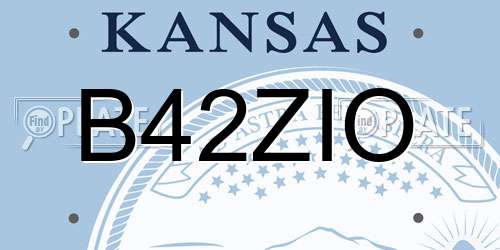 B42ZIO Kansas License Plate