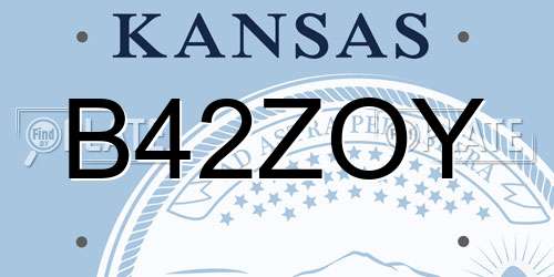B42ZOY Kansas License Plate