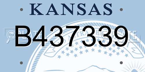 B437339 Kansas License Plate