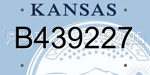 B439227 Kansas License Plate