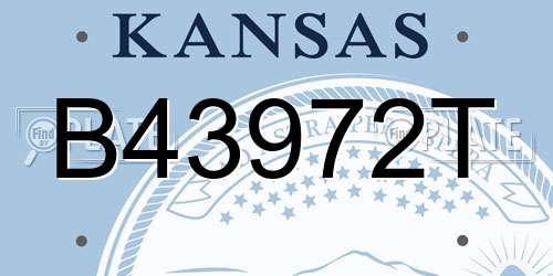 B43972T Kansas License Plate