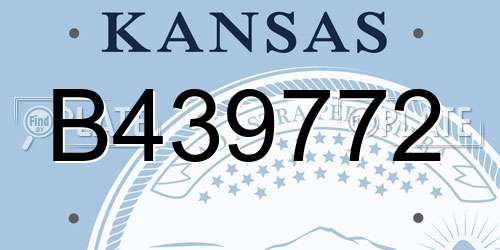 B439772 Kansas License Plate