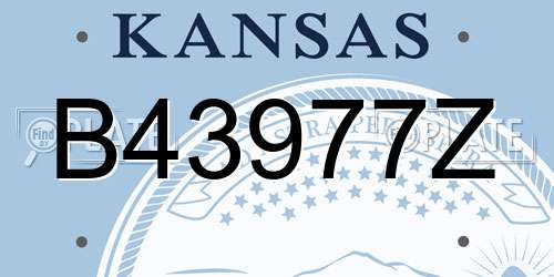B43977Z Kansas License Plate
