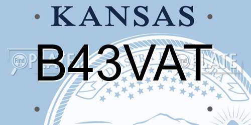B43VAT Kansas License Plate