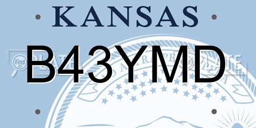 B43YMD Kansas License Plate