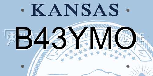 B43YMO Kansas License Plate