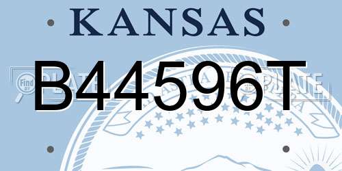 B44596T Kansas License Plate