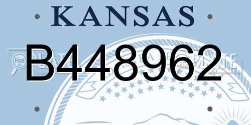 B448962 Kansas License Plate