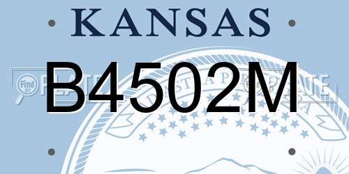 B4502M Kansas License Plate