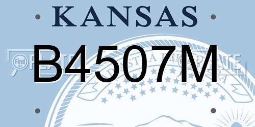 B4507M Kansas License Plate
