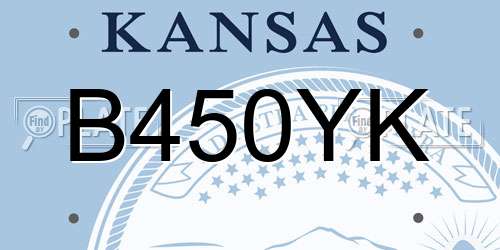 B450YK Kansas License Plate