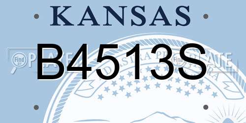 B4513S Kansas License Plate